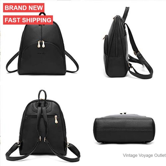 PU Leather Backpack Purse Adjustable Strap Casual Shoulder Bag Women main image 4